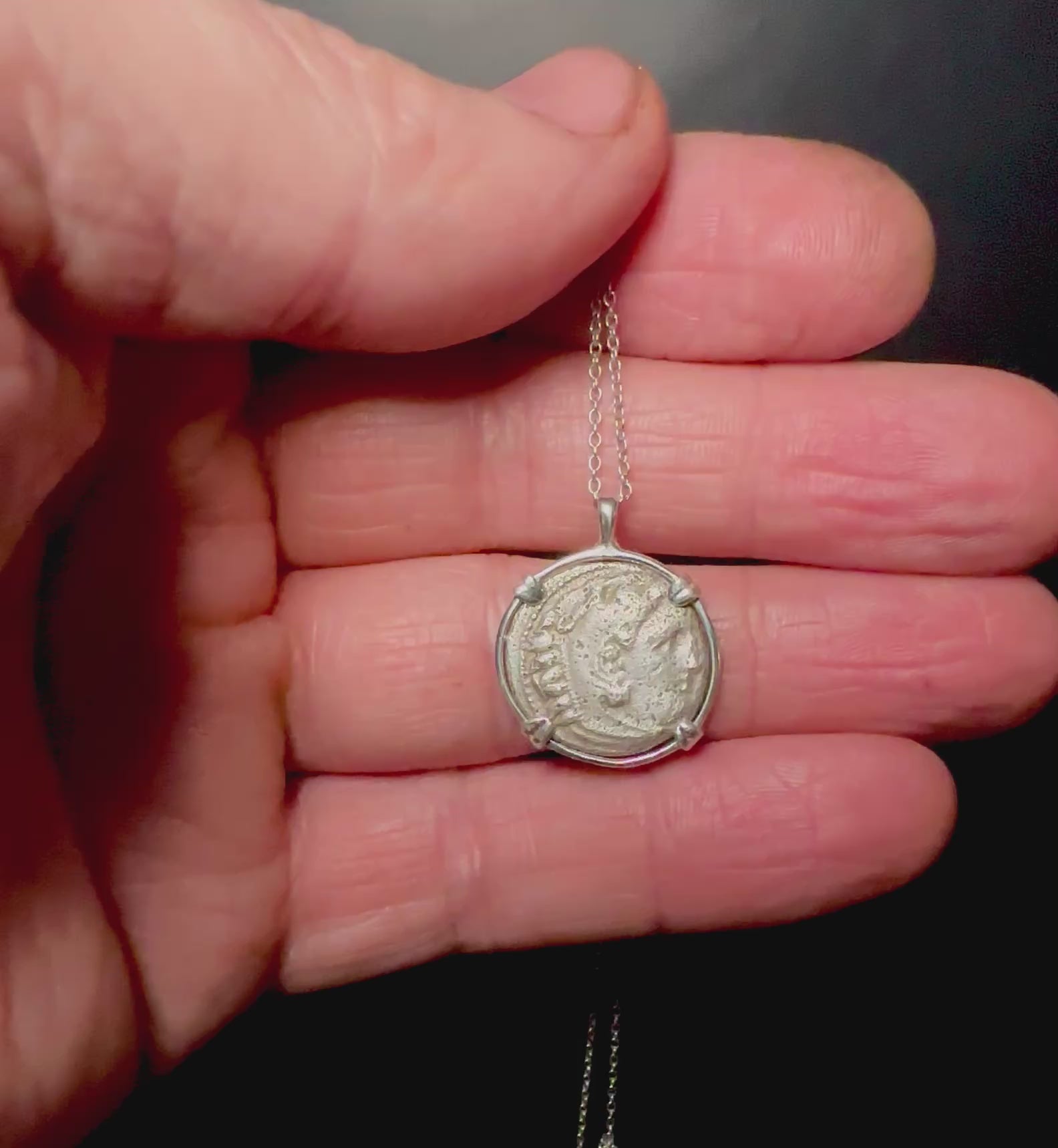 Alexander the Great in sterling silver pendant