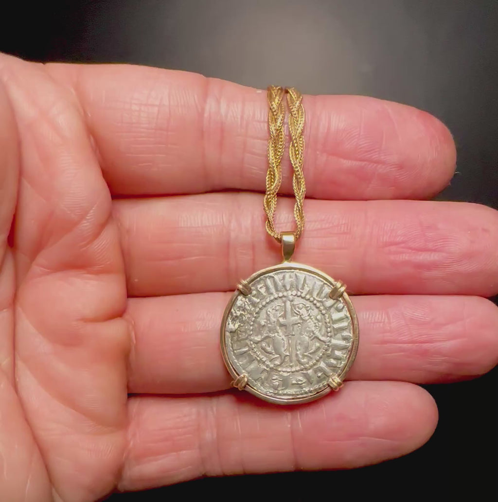 Medieval 12th Century Silver Christian Crusader coin “By the Will of God” inscription